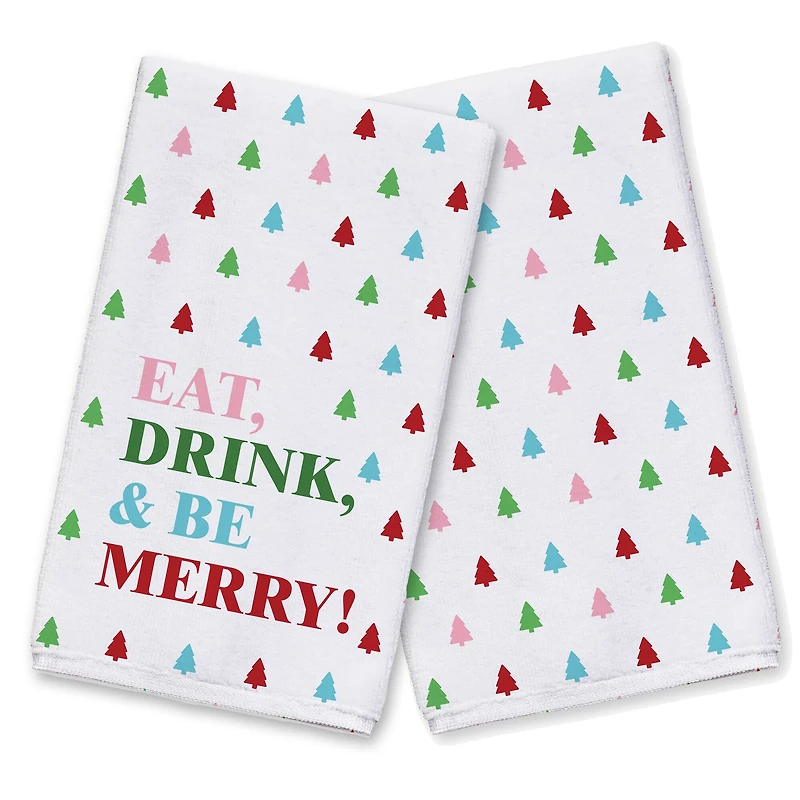 Eat Drink and Be Merry Tea Towels - Set of 2
