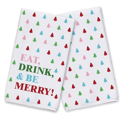 Eat Drink and Be Merry Tea Towels - Set of 2