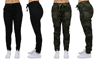 Galaxy By Harvic Loose Fit Stretch Twill Women's Joggers 2 Pack