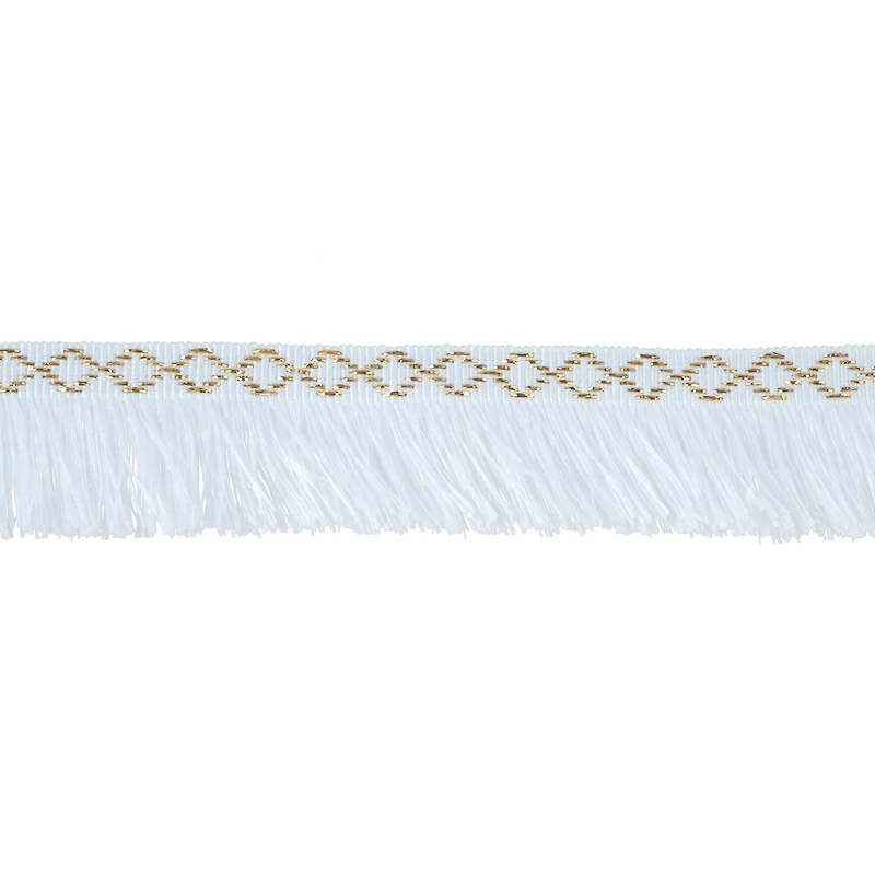 1.375" White & Gold Tassel Fringe Trim by Celebrate It®