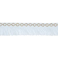 1.375" White & Gold Tassel Fringe Trim by Celebrate It®
