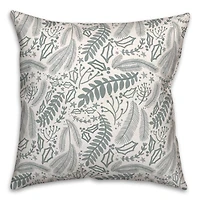 Green Winter Pattern 18" x 18" Throw Pillow