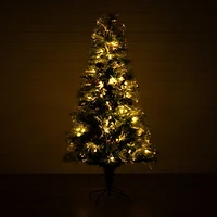 6ft. Fiber Optic Warm White LED Lights Artificial Christmas Tree