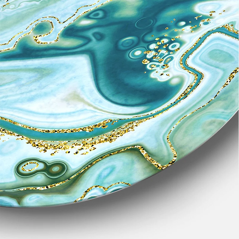 Designart - Ocean Blue Golden Marble