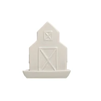 Hello Honey® 8" Matte Gray Stoneware Barn Butter Dish