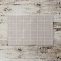 Gray & White Check Floor Mat