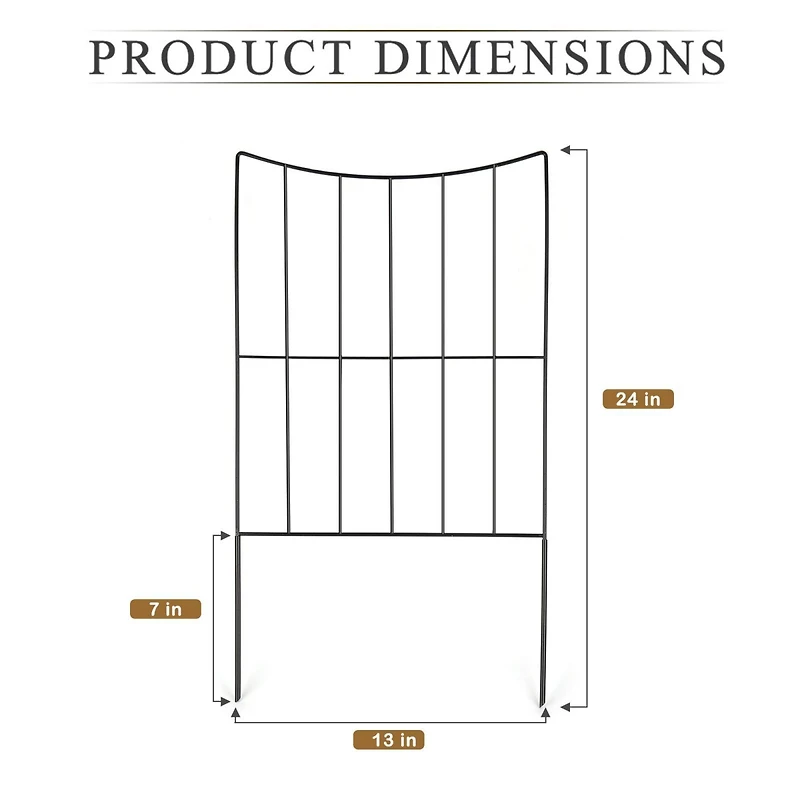 NEX™ 24" Black Lower Arc Garden Fence, 10ct.