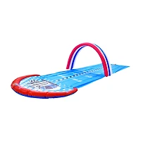 Pool Central® 16ft. Inflatable Ground Race Track Water Slide
