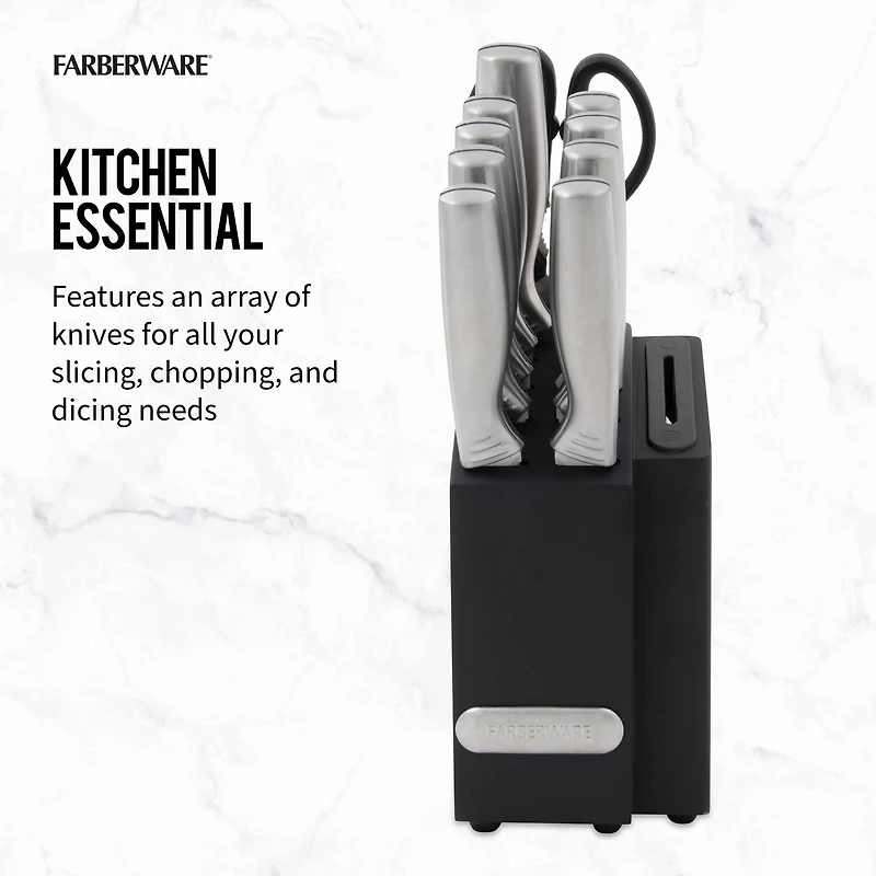 Farberware Edgekeeper 11-Piece Stainless Steel Knife Block Set