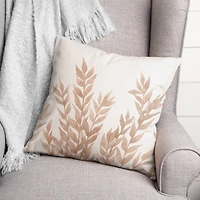 Brown Dried Florals 18" x 18" Throw Pillow