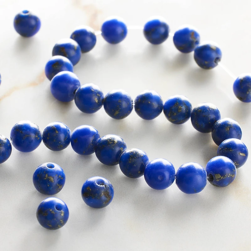 Sapphire Reconstituted Lapis Round Beads, 6mm by Bead Landing™