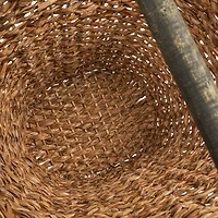 Hello Honey® 16" Bankuan Braided Oval Toilet Paper Basket with Wood Bar