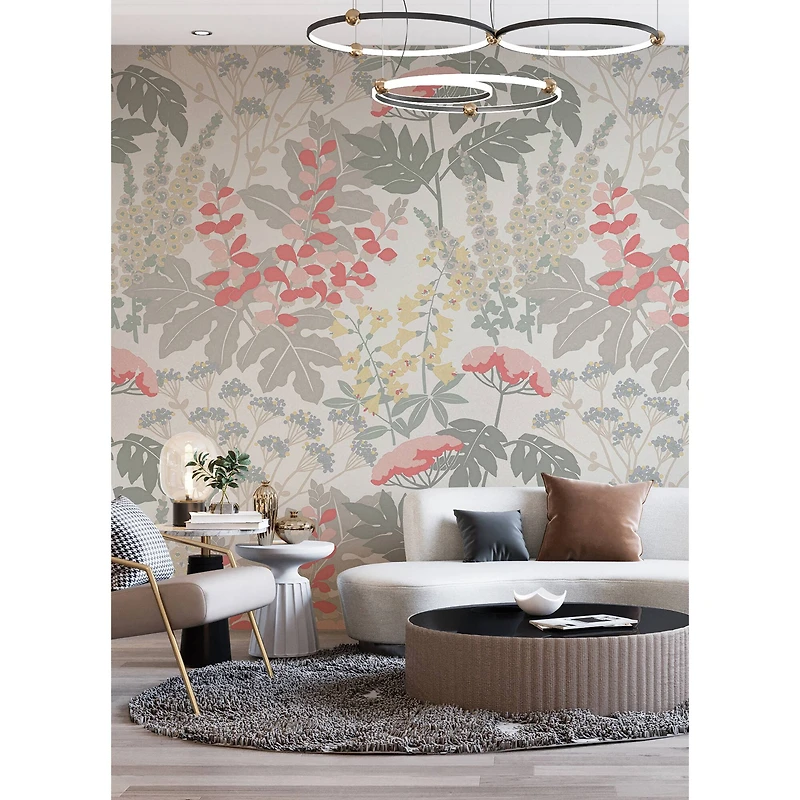 Katie Hunt Pink & Dove Gray Pink Paradise Wall Mural
