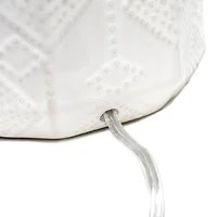 Lalia Home 19" Off-White Ceramic Eyelet Pattern Floral Textured Table Lamp