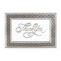 JAM Paper Thank You Card Set with Silver Border