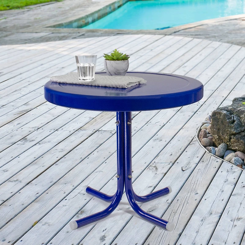 22" Outdoor Retro Tulip Side Table