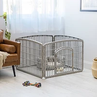 IRIS® Gray 4-Panel Pet Playpen with Door