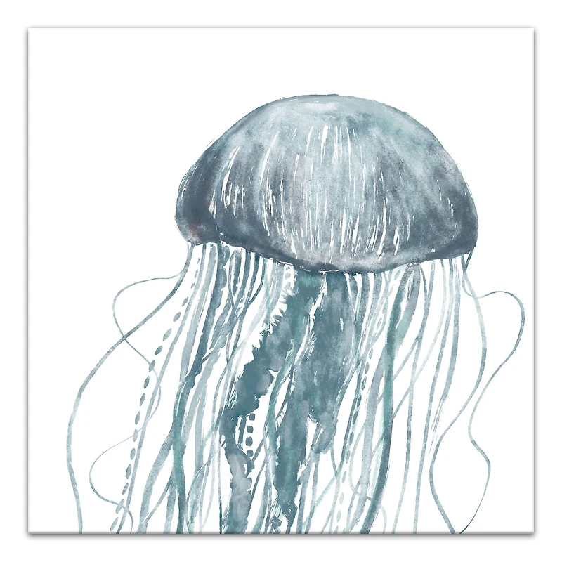 Jellyfish Swimming 24" x 24" Canvas Wall Art