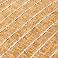 Hello Honey® Mustard & White Applique Stripe Cotton Woven Pillow