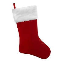 Haute Decor HangRight™ 20" Deluxe Red & White Fur Cuff Stocking