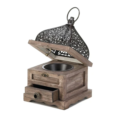 8'' Flip-Top Wooden Lantern