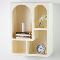 31" Cream Geometric Arched Wall Shelf