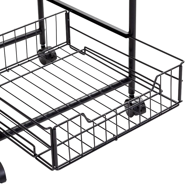 Honey Can Do Black 4-Tier Rolling Cart