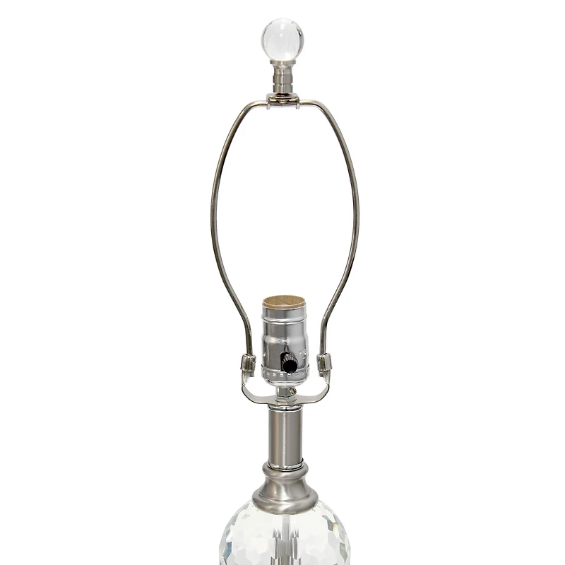 Lalia Home Brushed Nickel Crystal Drop Table and Floor Lamp Set