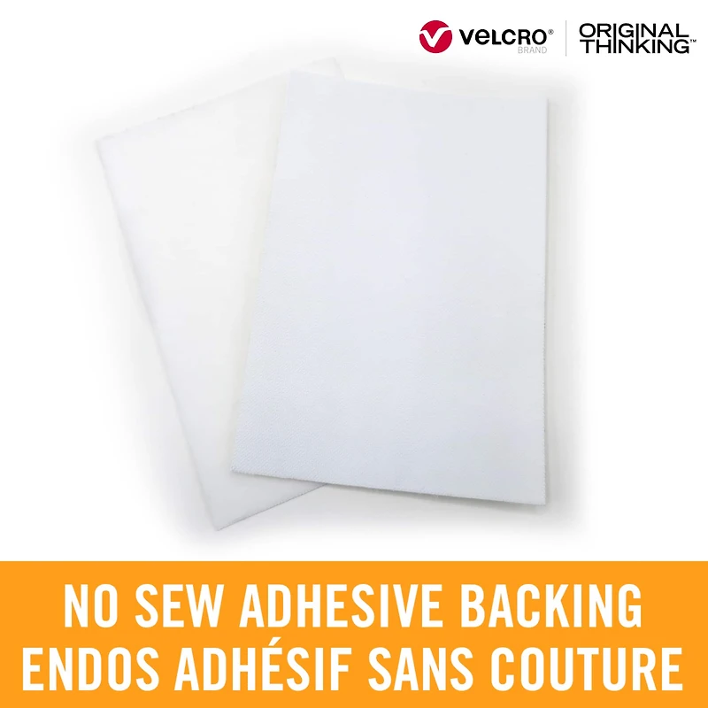 VELCRO® Brand Sleek & Thin™ White Stick On Fastener Rectangle