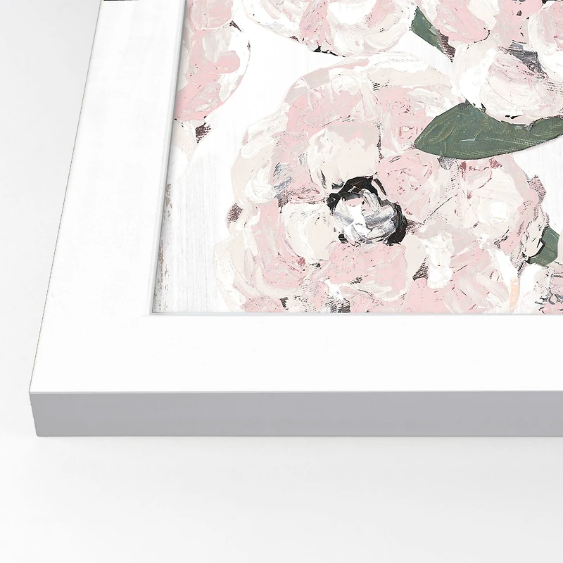 16" x 20" Farmhouse Floral Pattern White Framed Print Wall Art