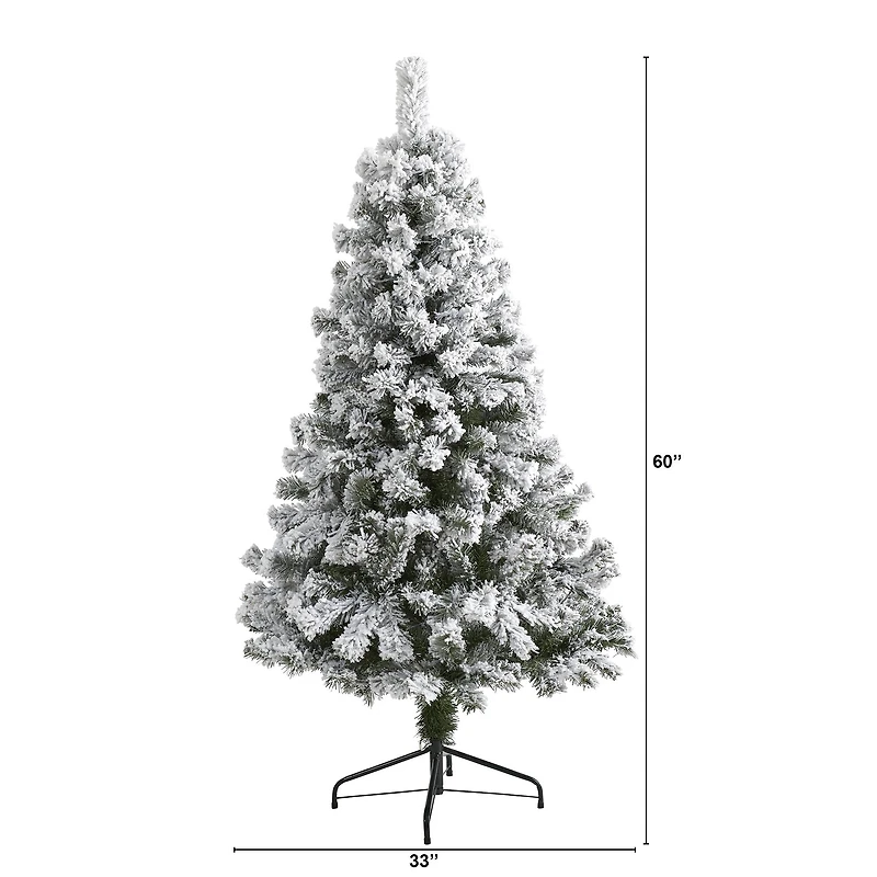 5ft. Unlit Flocked West Virginia Fir Artificial Christmas Tree
