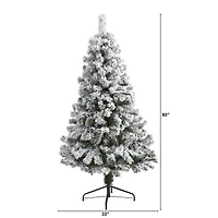 5ft. Unlit Flocked West Virginia Fir Artificial Christmas Tree