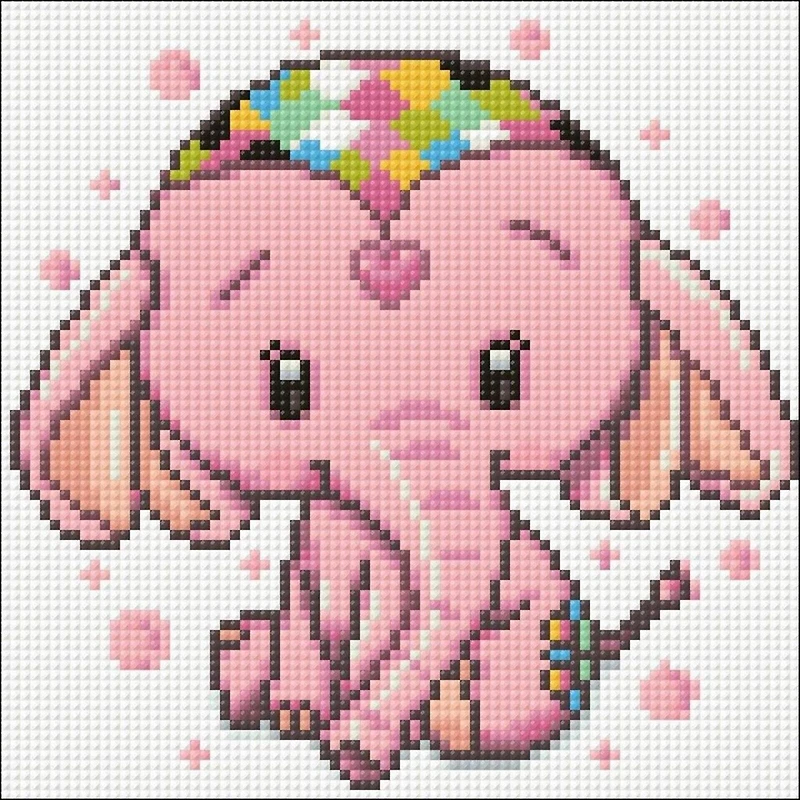 Crafting Spark Pink Elephant Diamond Painting Kit