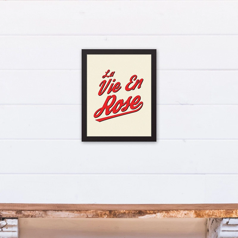 La Vie en Rose Canvas Wall Art in Black Frame