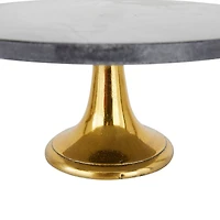 The Novogratz Set of 3 Black Aluminum Natural Cake Stand, 6" x 12" x 12"