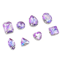 CousinDIY Silver Mocha Light Amethyst AB Glass Sew-On Rhinestones, 38ct.