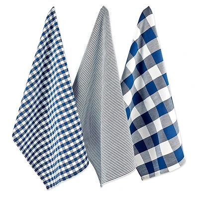 DII® Navy & White Dishtowel Set