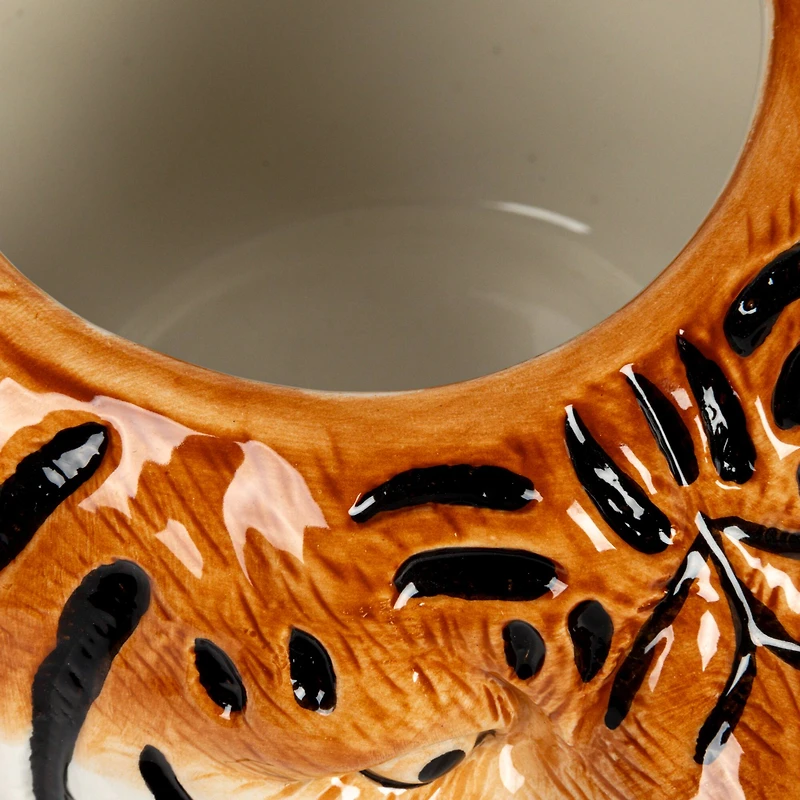 Hello Honey® 6" Round Ceramic Tiger Head Planter