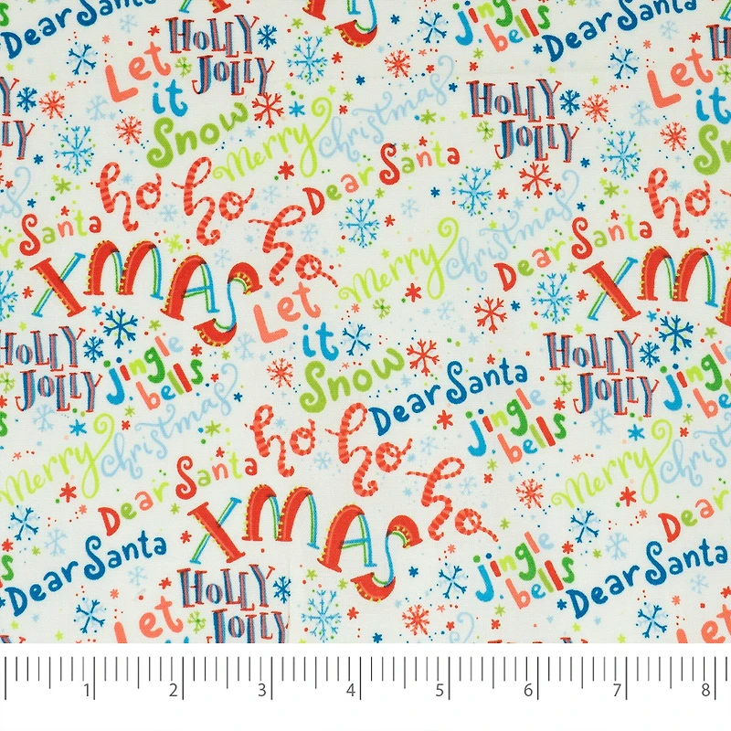 SINGER Dear Santa Print Ringspun Cotton Fabric
