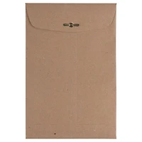 JAM Paper 6" x 9" Brown Kraft Paper Bag Premium Invitation Envelopes with Clasp Closure