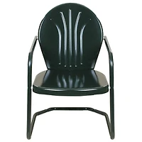 Dark Forest Green Retro Metal Outdoor Tulip Chair