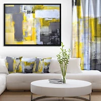 Designart - Grey and Yellow Blur Abstract