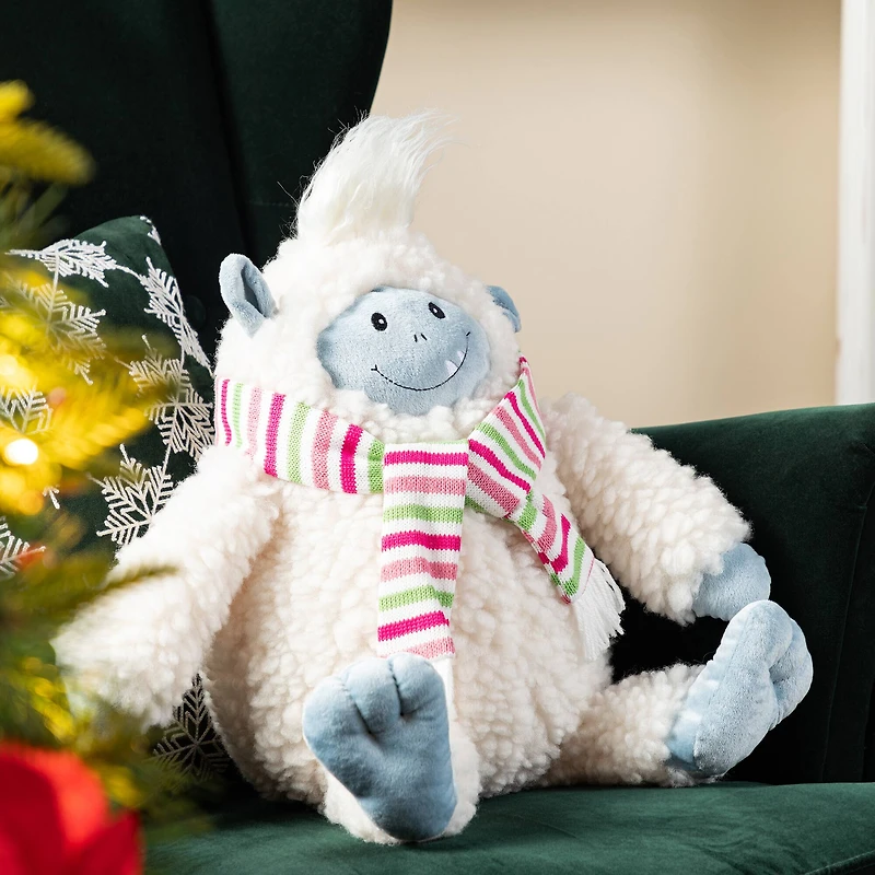 Glitzhome® 21.75"H Christmas Fabric Yeti Shelf Sitter