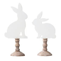 Glitzhome® 12.5" Easter Wooden Bunny Table Décor Set