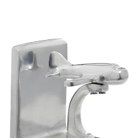 5" Silver Aluminum Contemporary Plane Bookends