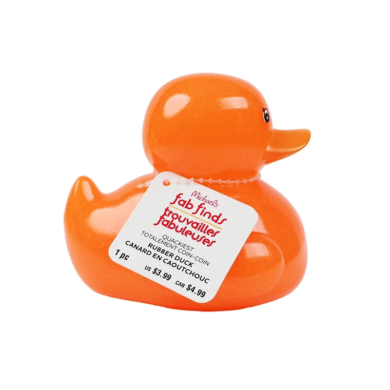Assorted 4" Jelly Glitter Rubber Duck, 1pc. by Fab Finds