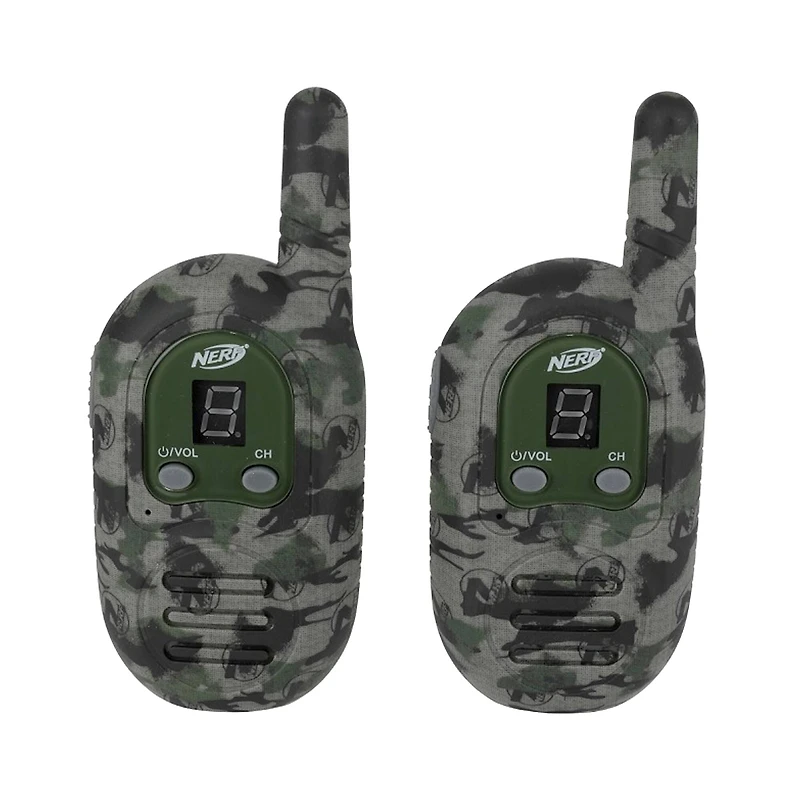 Nerf Camo Green 1 Mile 3 Channel Walkie Talkies, 2ct.