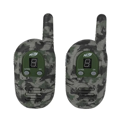 Nerf Camo Green 1 Mile 3 Channel Walkie Talkies, 2ct.