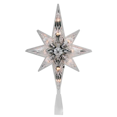 10" White Lighted Faceted Star of Bethlehem Tree Topper