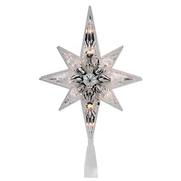 10" White Lighted Faceted Star of Bethlehem Tree Topper